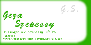 geza szepessy business card